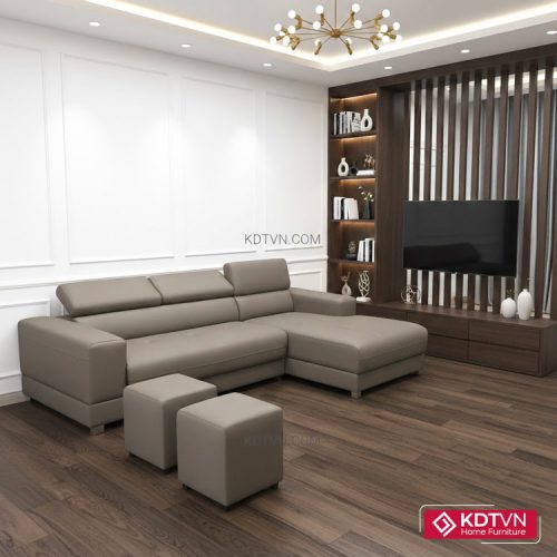 Sofa da hiện đại cho chung cư KD216