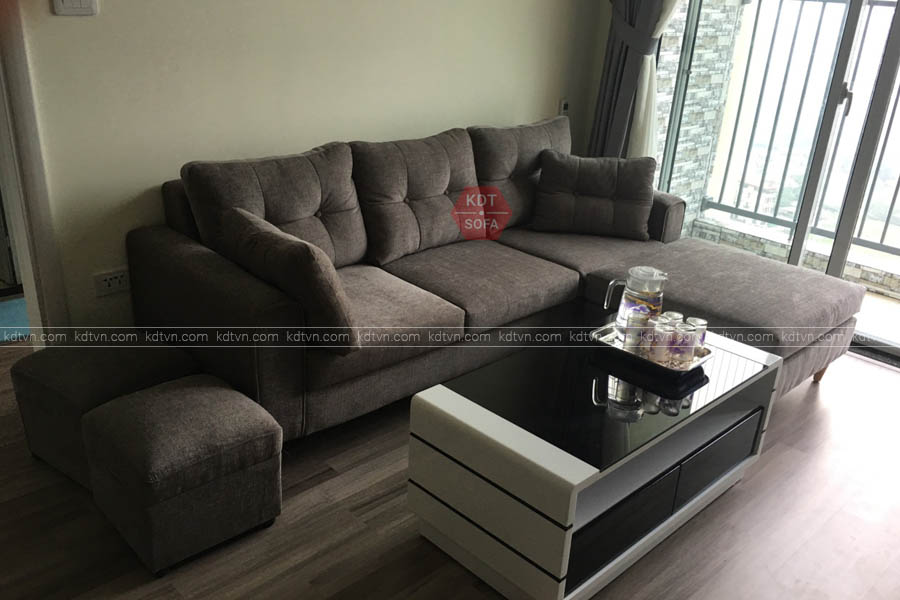 Mẫu ghế sofa góc chung cư giá rẻ tại Hà Nội - KDT Sofa