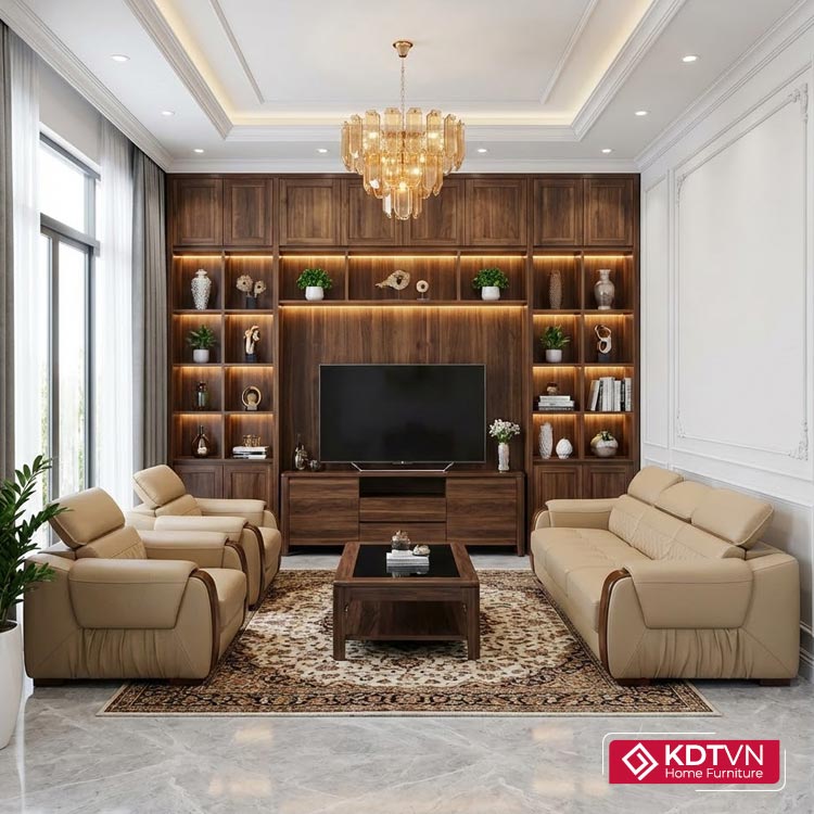 Sofa da kích thước lớn hiện đại KD223