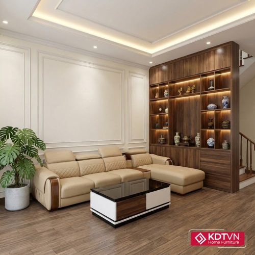 Sofa da kích thước lớn hiện đại KD223