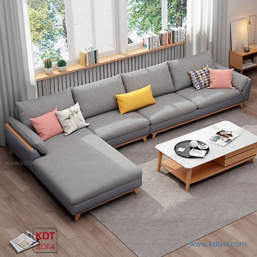 Sofa nỉ da phòng khách rộng hiện đại KD182 2 sofa di phòng khách rộng hiện đại