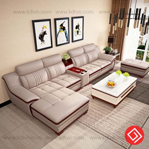 Ghế sofa da góc L cho nhà rộng KD226 1 Sofa da góc L hiện đại