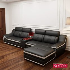 Sofa da góc L phòng khách rộng KD226
