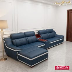 Sofa da góc L phòng khách rộng KD226