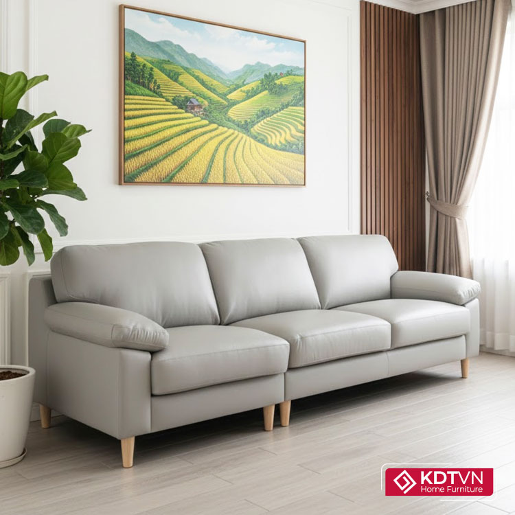 Sofa đẹp cho chung cư KD140 3 Sofa văng da 3 chỗ ngồi kiểu nhật KD140