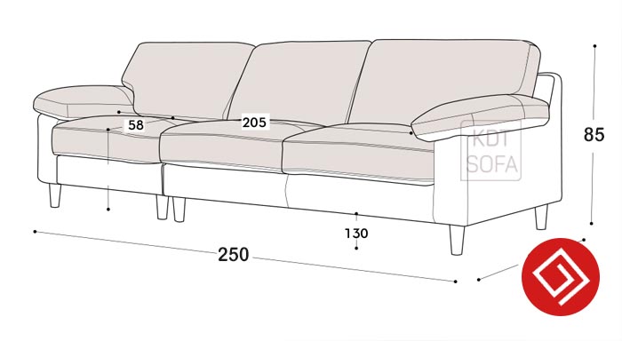 Kích thước sofa KD140