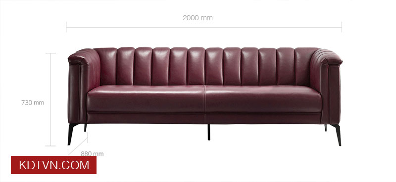 KÍch thước sofa văng da KD124