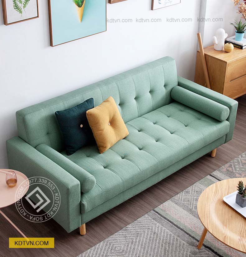 Sofa nỉ màu xanh KD051