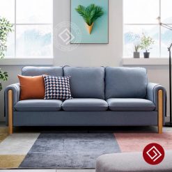 Sofa văng 3 chỗ ngồi tay gỗ