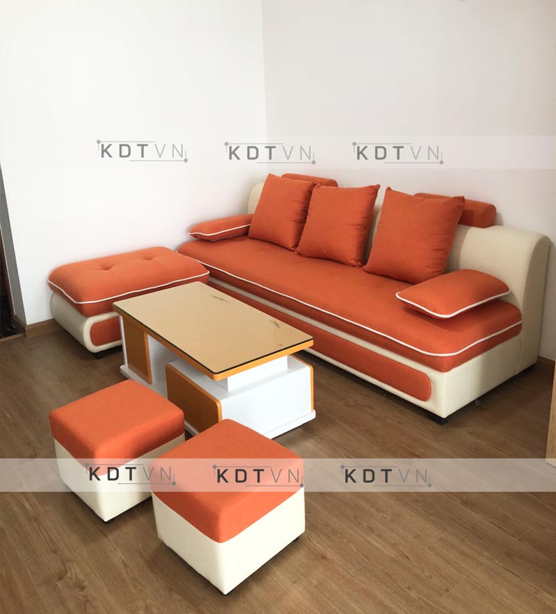 Mẫu sofa nỉ màu cam