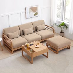 Sofa gỗ chữ L chung cư G52