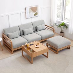 Sofa gỗ chữ L chung cư G52