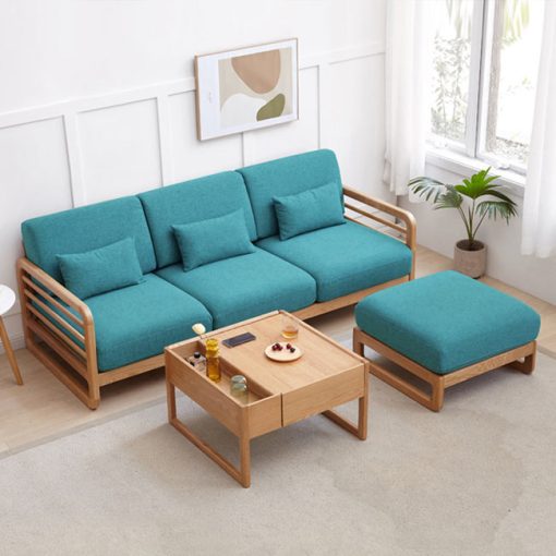 Sofa gỗ chữ L chung cư G52