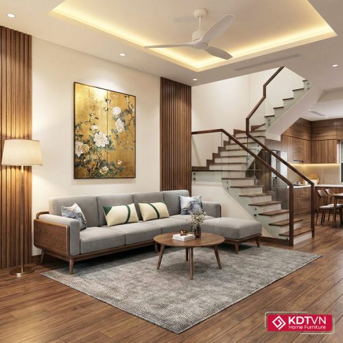 Sofa gỗ góc chữ L sang trọng hiện đại G16