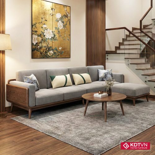Sofa gỗ góc chữ L sang trọng hiện đại G16