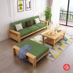 Bộ ghế sofa băng gỗ kèm đôn G100