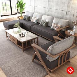 Bộ sofa gỗ tay ghế độc đáo G119