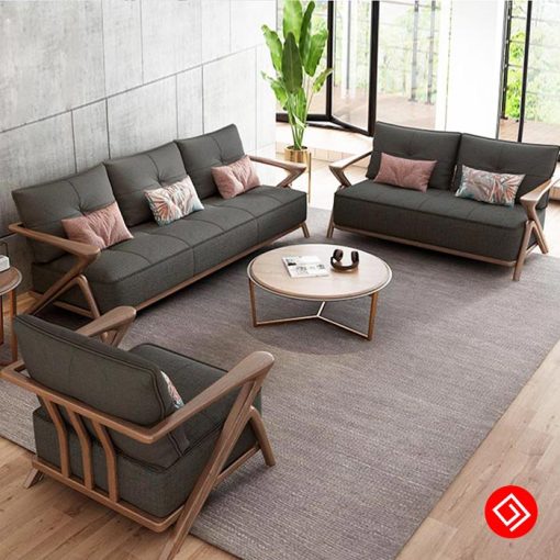 Bộ sofa gỗ tay ghế độc đáo G119