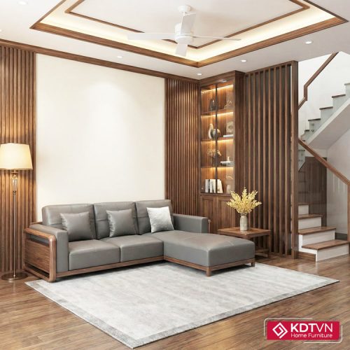 Sofa góc gỗ phòng khách nhỏ G24