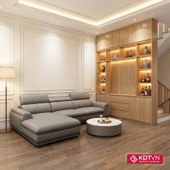 Bộ ghế sofa phòng khách da góc KD101
