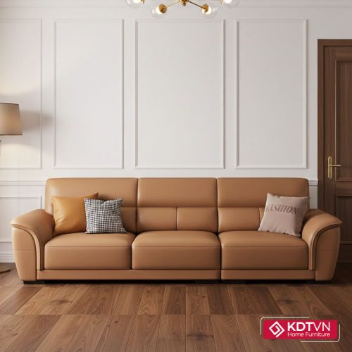 Mẫu sofa da màu da bò hiện đại KD100