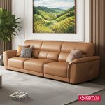 Mẫu sofa da màu da bò hiện đại KD100
