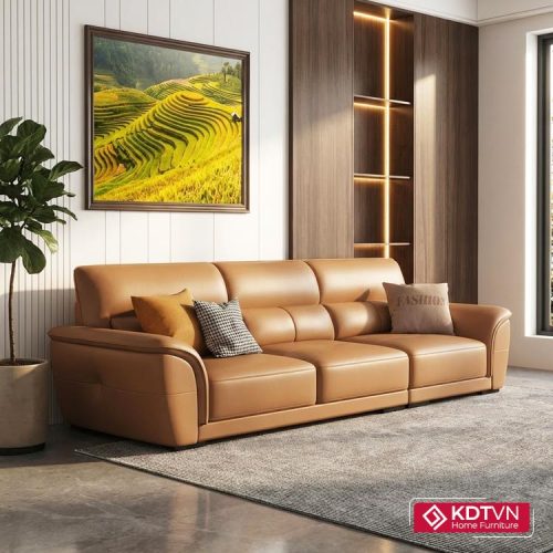 Mẫu sofa da màu da bò hiện đại KD100