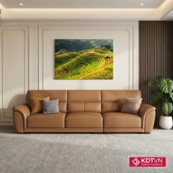 Mẫu sofa da màu da bò hiện đại KD100