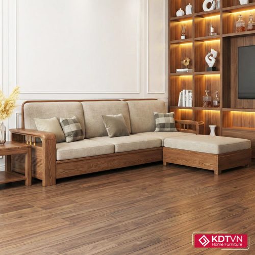 Bộ sofa gỗ góc L cho nhà nhỏ G185C