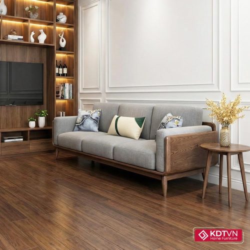 Ghế văng gỗ đẹp đệm nỉ G16V