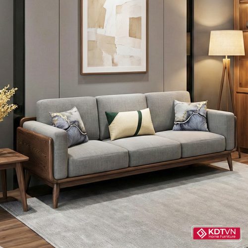 Ghế văng gỗ đẹp đệm nỉ G16V